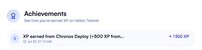Chronos Deploy Achievement XP Notification